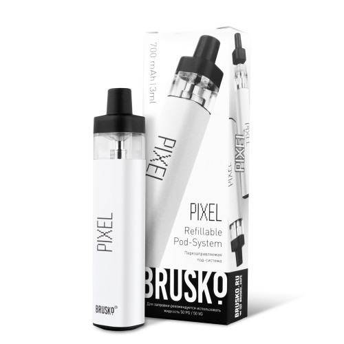 Перезаправляемая Под-Система Бруско Пиксель (Brusko Pixel) 700 mah, Белый